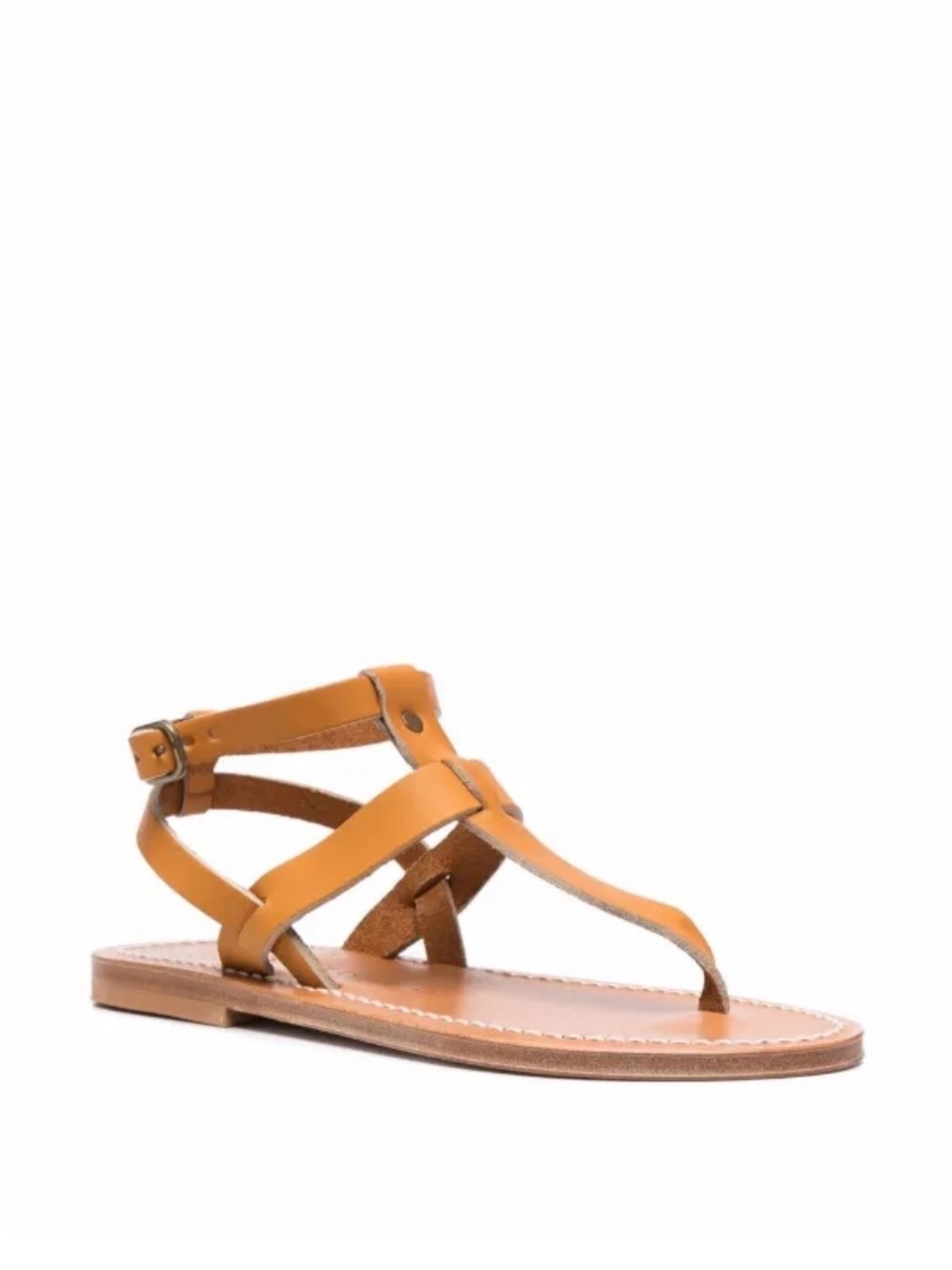K.Jacques Kepri, Cognac Leather T‑Bar Sandal